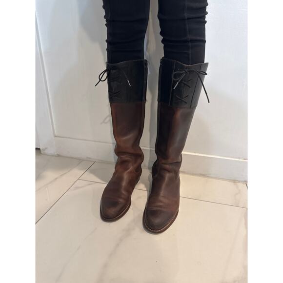 Wolverine Earhart Samantha Pleet Black Brown Riding Boots 7.5 Made in USA - Picture 2 of 16